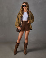 Autumn Classic Faux Suede Shorts