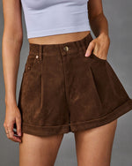 Autumn Classic Faux Suede Shorts