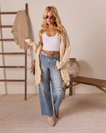 Past Season Fringe Open Front Sweater