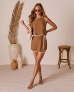 Howdy Sunshine Contrast Wrap Tie Skort
