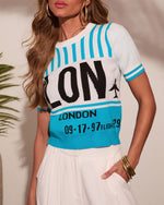 Boarding Call Knit Graphic Sweater