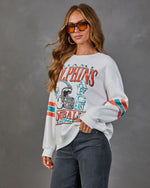 Miami Dolphins Striped Sleeve Graphic Sweatshirt