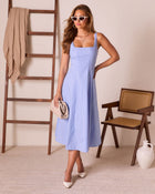 Ocean Air Striped Poplin Maxi Dress