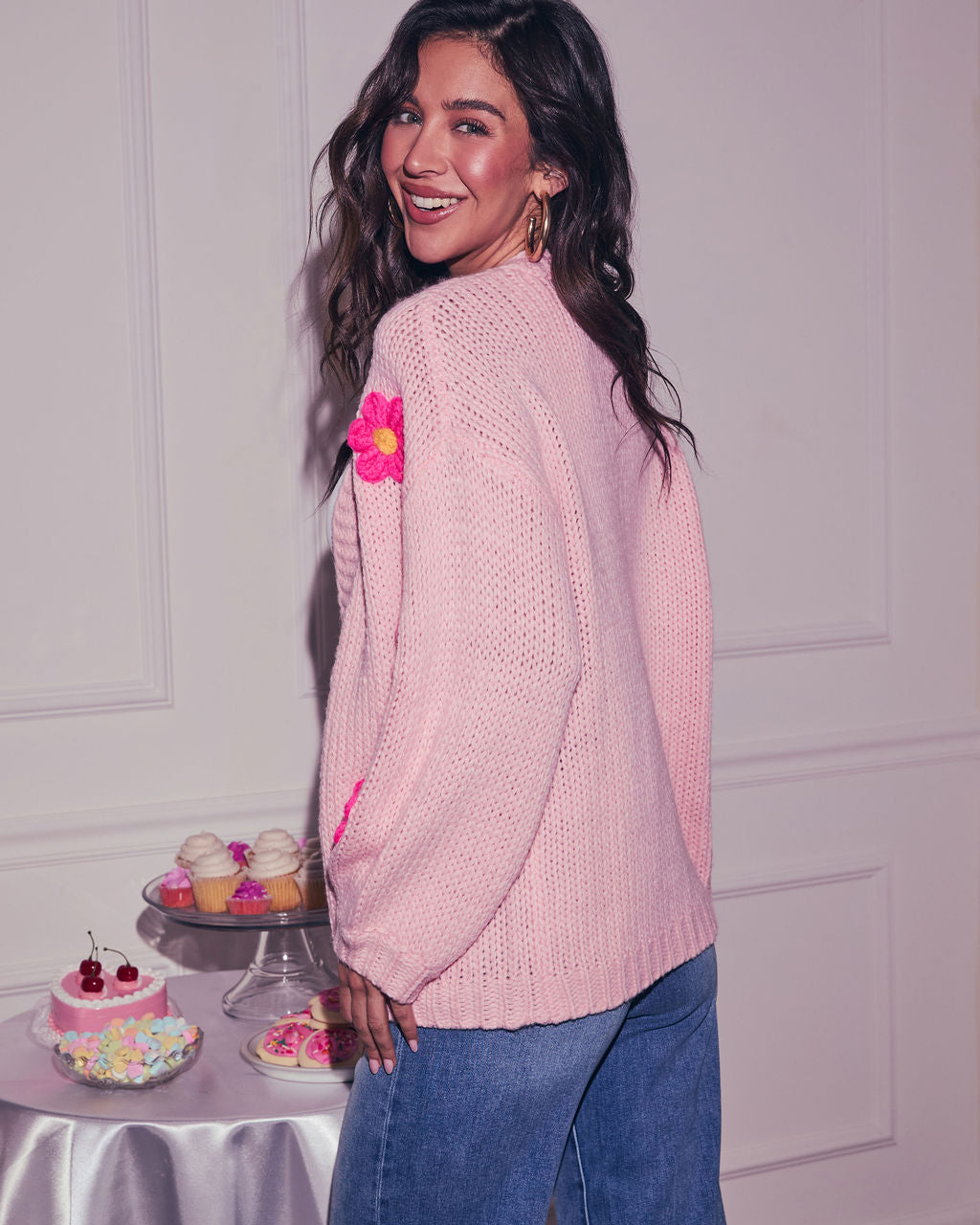 Fallen Daisy Oversized Knit Cardigan – VICI