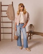 Amber Season Printed Quilted Bomber Jacket