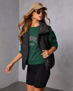 Black % Anna Pocketed Puffer Vest-3