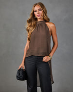 Lovely Things Mock Neck High Low Top