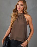 Lovely Things Mock Neck High Low Top