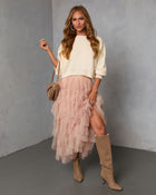 Serephine Tiered Ruffle Midi Skirt