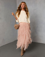 Serephine Tiered Ruffle Midi Skirt