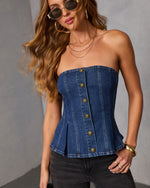 Louisa Strapless Denim Top