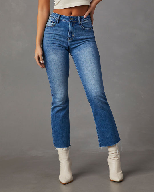 Fowler Cropped High Rise Flare Jeans