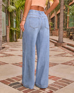 Remieh Stretch High Rise Wide Leg Drawstring Jeans