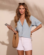 Classic Coast Cotton Button Down Top