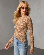 Electric Rouge Mesh Asymmetric Hem Top