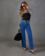 Tomar Plaid Knit Vest Twofer Blouse