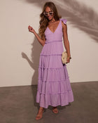 Lilac % Selene Tiered Maxi Dress-1