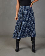 Suzanne Pleated Plaid Midi Skirt
