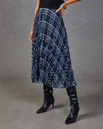 Suzanne Pleated Plaid Midi Skirt