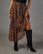 Aiko Paisley Print Maxi Skirt