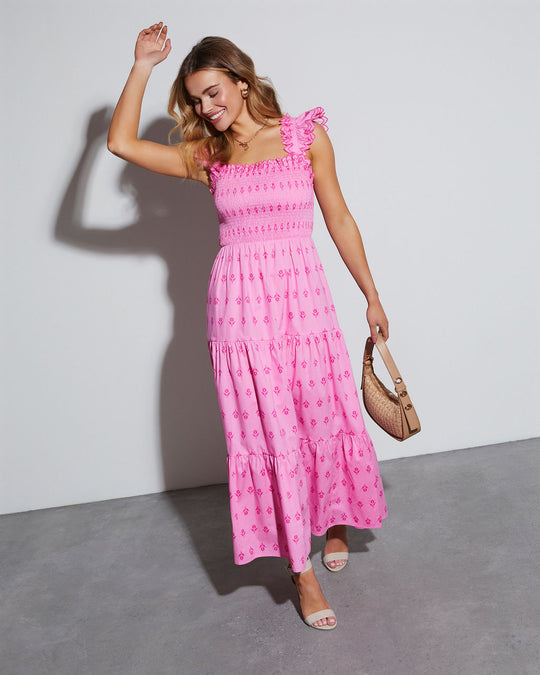 Pink % Junie Short Sleeve Maxi Dress-1
