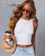 White % Halo Seamless Crop Top-6