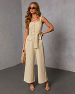 Suelie Waist Tie Jumpsuit
