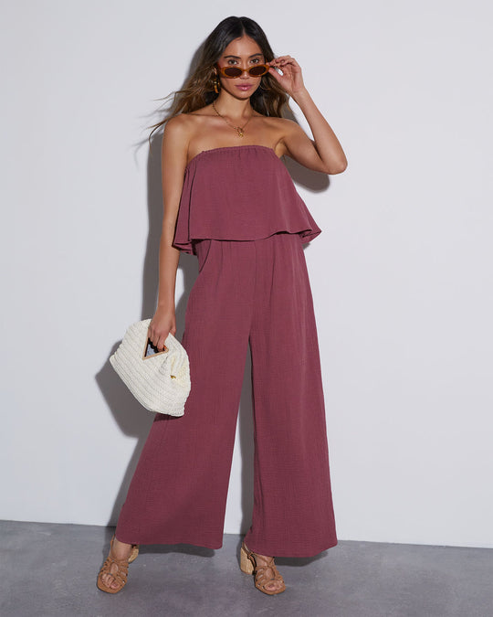 Work And Play Strapless Relaxed Jumpsuit