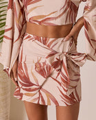 Ramiah Wrap Tropical Mini Skirt