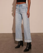 Stevenson Stretch Mid Rise Wide Leg Cropped Denim