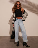 Stevenson Stretch Mid Rise Wide Leg Cropped Denim