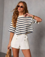 At Dockside Striped Short Sleeve Top