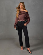 Quinn Satin Off the Shoulder Blouse