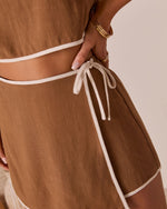Howdy Sunshine Contrast Wrap Tie Skort