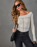 Fayden Knit Contrast Lettuce Trim Top