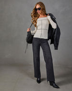 Fayden Knit Contrast Lettuce Trim Top