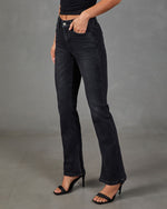 Model Off Duty Super Stretch Mid Rise Straight Leg Jeans