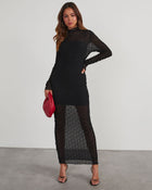 Black %  Take Me Dancing Long Sleeve Midi Dress-1