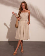 Chic Theory Smocked Midi Dress