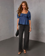 Bare Afternoon Contrast Back Tie Top