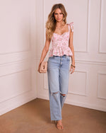 Soreli Floral Corset Peplum Top