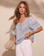 Breezy Harbor Cotton Embroidered Top