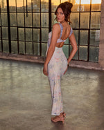 Lavender Floral % Forbidden Love Floral Print Mesh Maxi Dress-4