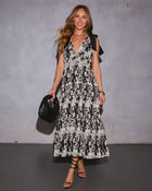 Black Floral % Georgia Floral Maxi Dress-5