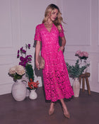 Garcelle Floral Lace Midi Dress