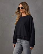 Maylee Knit Lace Hem Top