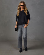 Maylee Knit Lace Hem Top