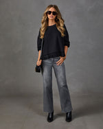 Maylee Knit Lace Hem Top