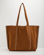 Akira Studded Faux Suede Tote Bag