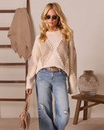 Chai Reverie Raised Stitch Knit Sweater